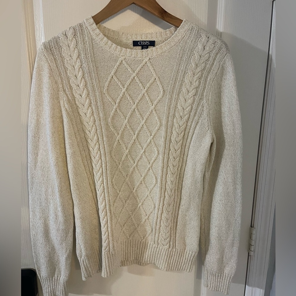 Chaps Ivory Cable Knit Women's‎ Sweater